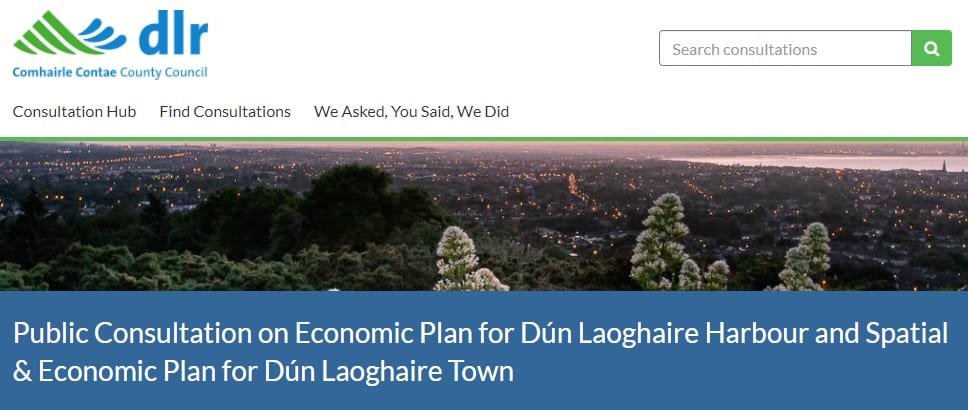 DLR CoCo launch Public Consultation on the Economic Plan for Dún Laoghaire Harbour and Spatial & Economic Plan for Dún Laoghaire Town.